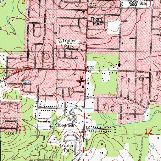 Topographic Map of Trinity Church of the Nazarene, AR
