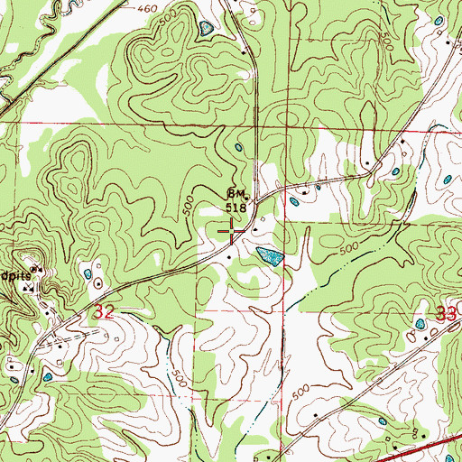 Topographic Map of Fairview School (historical), MS