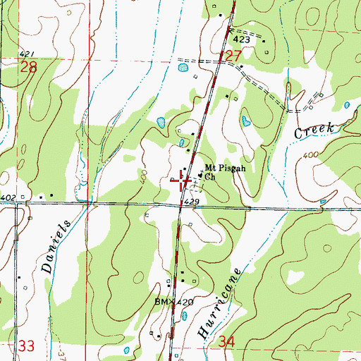 Topographic Map of Hebron School (historical), MS