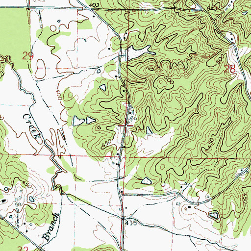 Topographic Map of Hogan Chapel School (historical), MS
