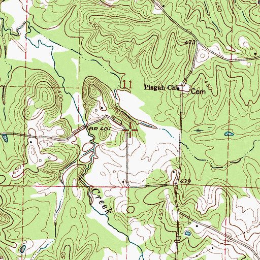 Topographic Map of Kenago (historical), MS