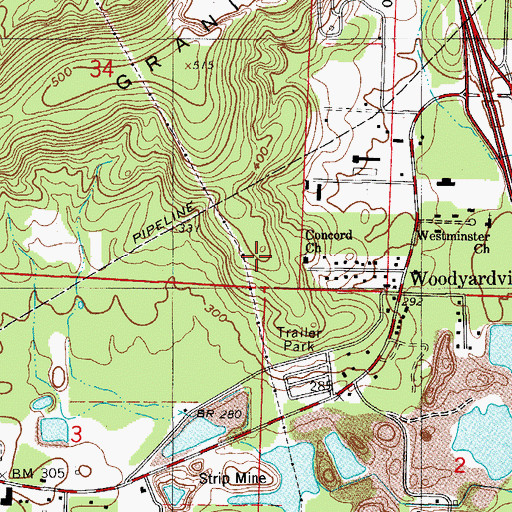 Topographic Map of Trinity Episcopal Cathedral, AR