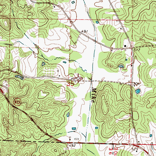 Topographic Map of Myatt Creek School (historical), MS