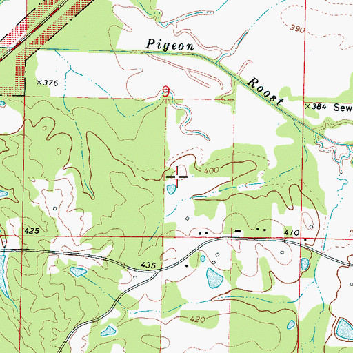 Topographic Map of Pigeon Roost (historical), MS