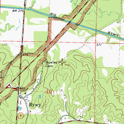 Topographic Map of Pilgrims Rest School (historical), MS
