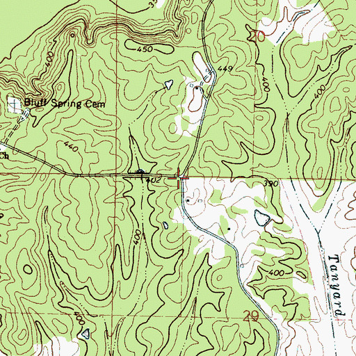 Topographic Map of Pine Bluff School (historical), MS