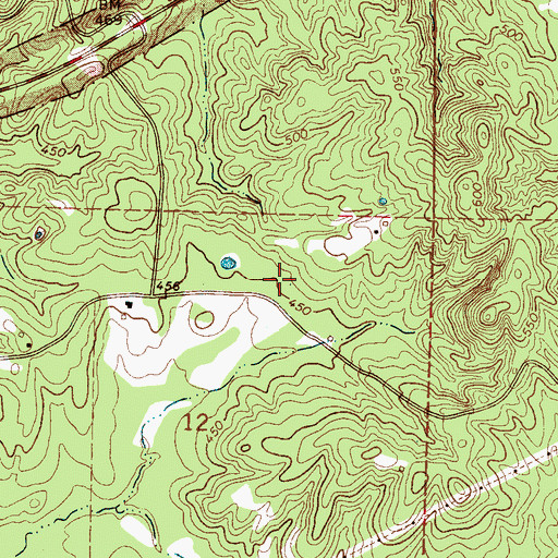 Topographic Map of Pine Grove School (historical), MS