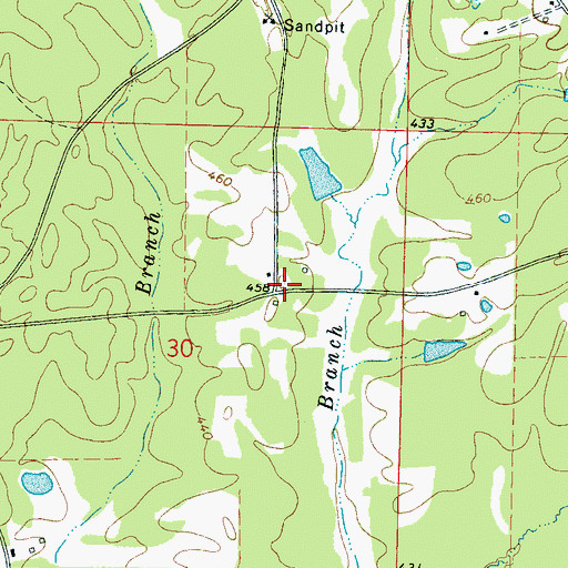 Topographic Map of Pinto (historical), MS