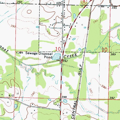 Topographic Map of Sheffield Creek, MS