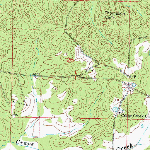Topographic Map of Sycamore School (historical), MS