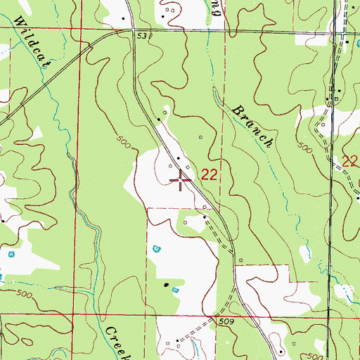Topographic Map of Vowell School (historical), MS