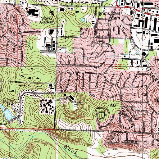 Topographic Map of Turtle Creek, AR
