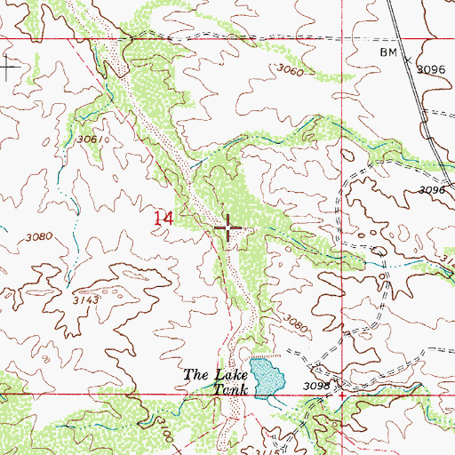 Topographic Map of Lambing Camp Wash, AZ