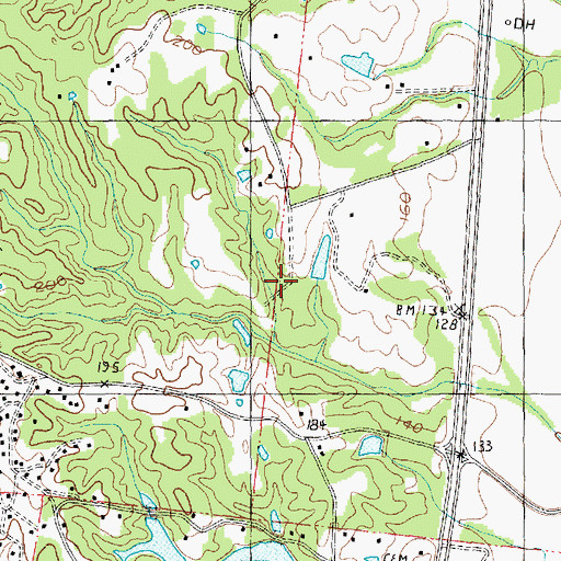 Topographic Map of Beverly Oil Field, MS