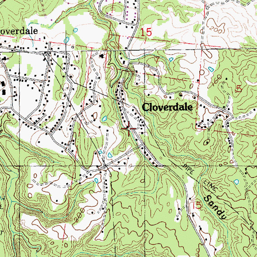 Topographic Map of Bright Morning Star Church, MS