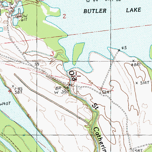 Topographic Map of Butler Lake Oil Field, MS