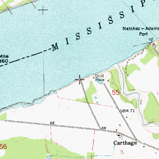 Topographic Map of Carthage Landing, MS
