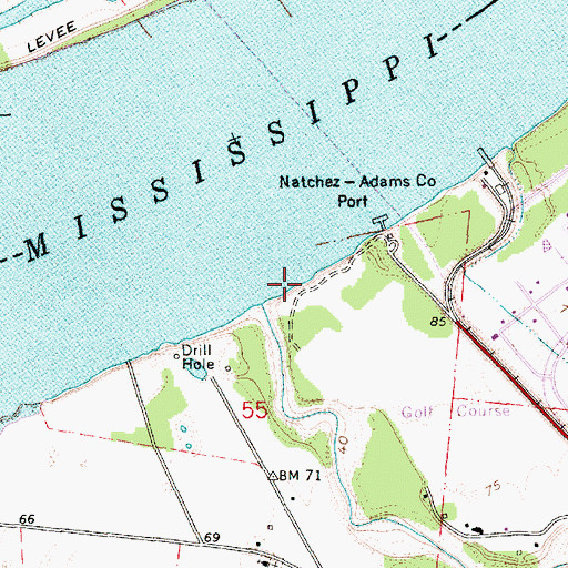 Topographic Map of Carthage Revetment, MS