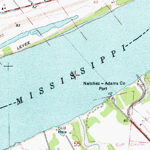 Topographic Map of Carthage Upper Bar, MS
