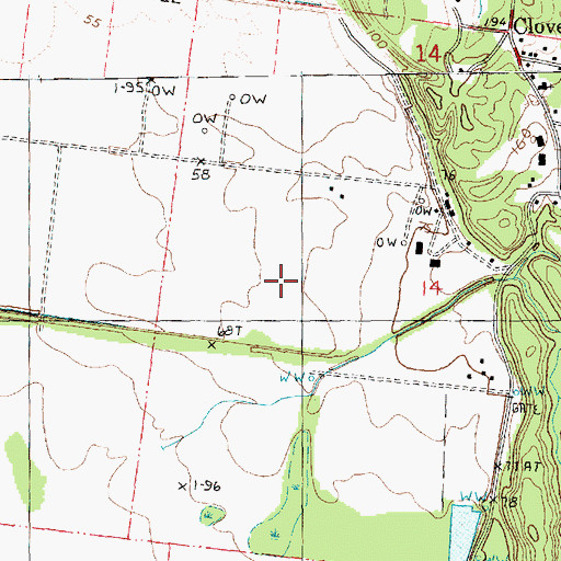 Topographic Map of Cloverdale Oil Field, MS