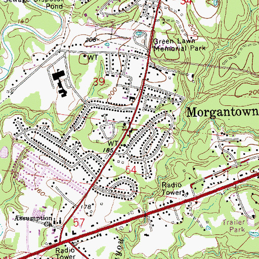 Topographic Map of Community Chapel Church of God, MS
