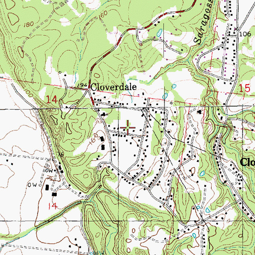 Topographic Map of Cloverdale Baptist Church, MS