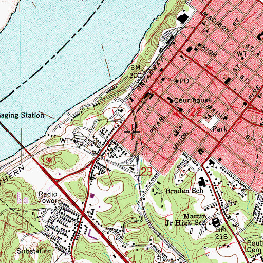Topographic Map of Ebenezer Baptist Church, MS