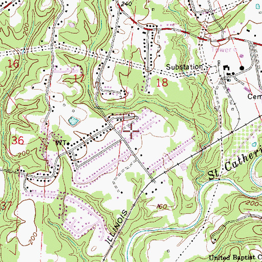 Topographic Map of Faith Tabernacle Church, MS