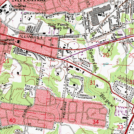 Topographic Map of First Church of the Nazarene, MS