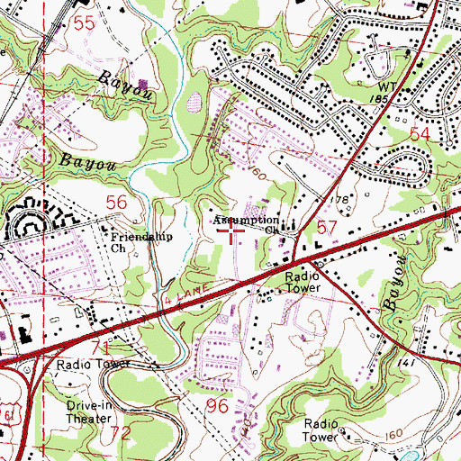 Topographic Map of Church of Christ, MS
