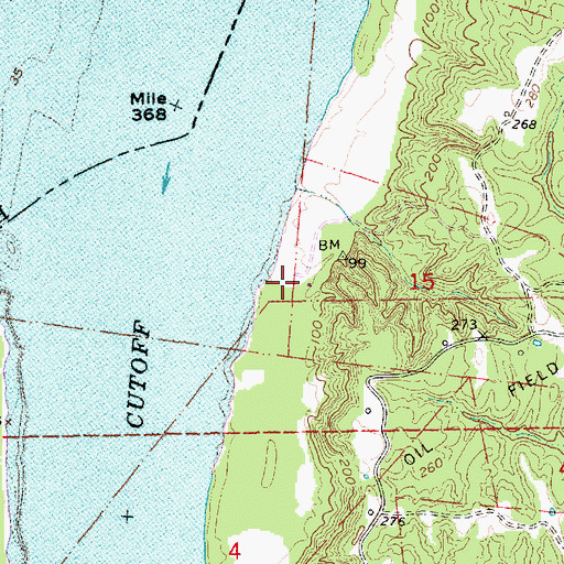 Topographic Map of Giles Bend Oil Field, MS