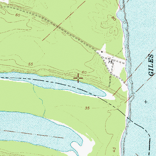 Topographic Map of Giles Landing, MS