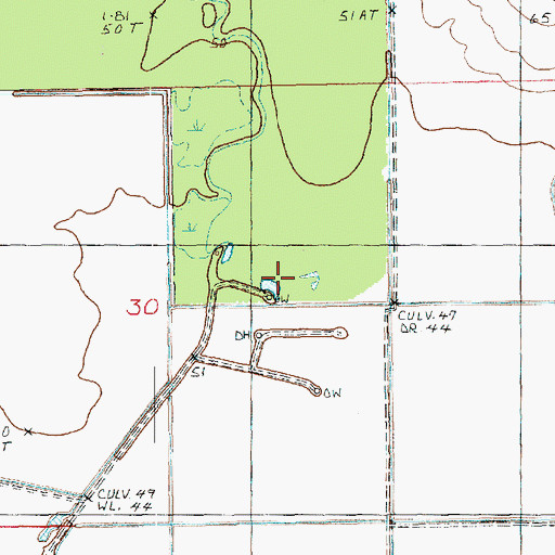 Topographic Map of Gilliard Lake Oil Field, MS