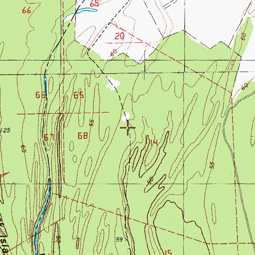 Topographic Map of Glasscock Island Oil Field, MS