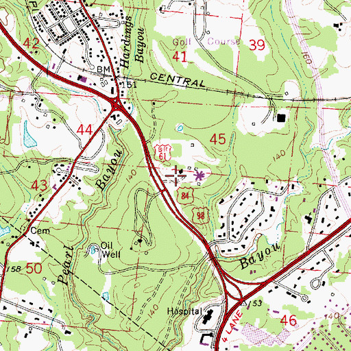 Topographic Map of Glenburny Plantation (historical), MS