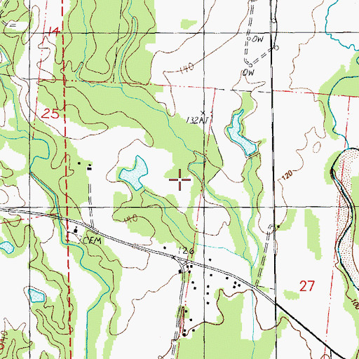 Topographic Map of Glendale Oil Field, MS
