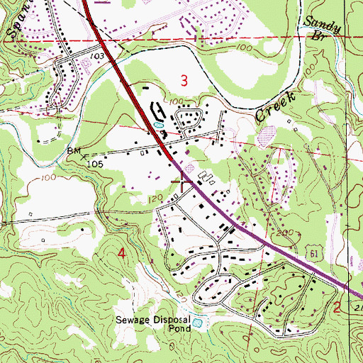 Topographic Map of Greater Fatherland Baptist Church, MS