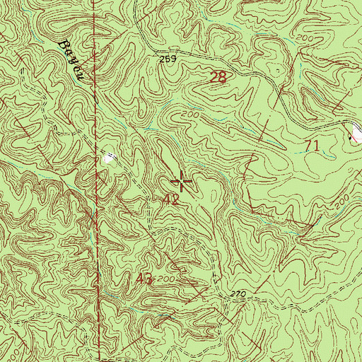 Topographic Map of Greens Bayou Oil Field, MS