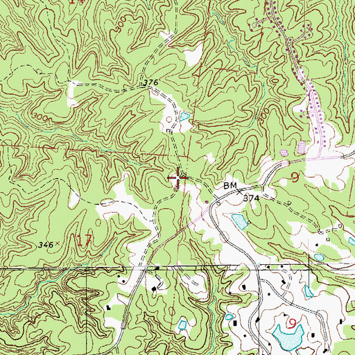 Topographic Map of Highland Church (historical), MS