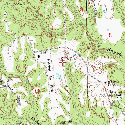 Topographic Map of Homewood Oil Field, MS