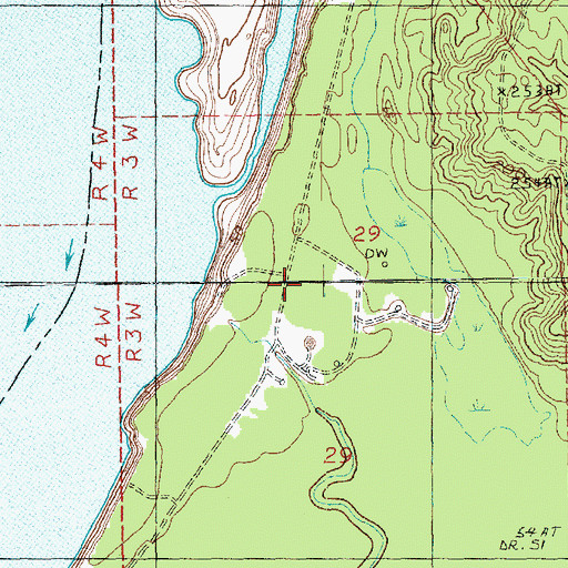 Topographic Map of Hutchins Landing Oil Field, MS