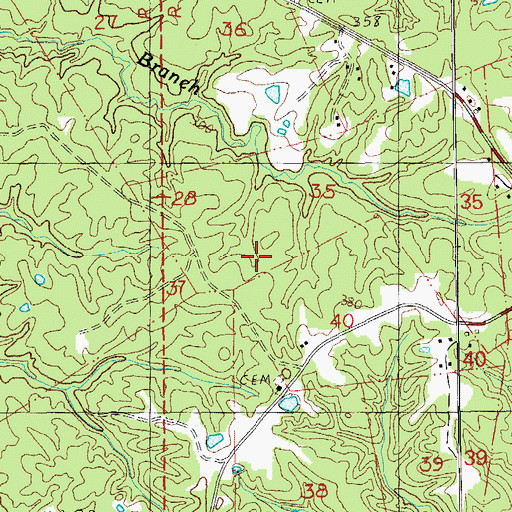 Topographic Map of Jeannette Oil Field, MS