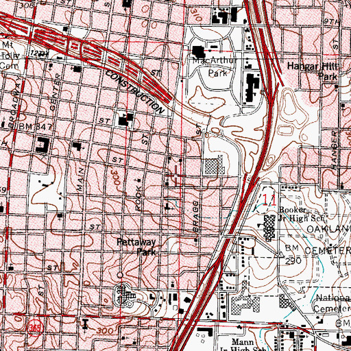 Topographic Map of Universal Life Church, AR