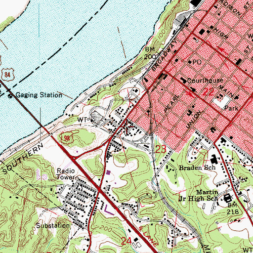 Topographic Map of Jerusalem Baptist Church, MS