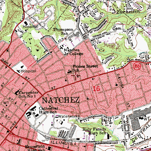 Topographic Map of King Solomon Baptist Church, MS