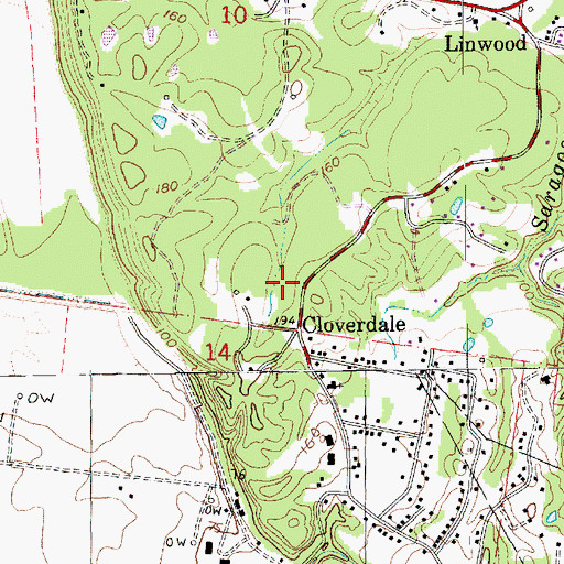 Topographic Map of Linwood Oil Field, MS