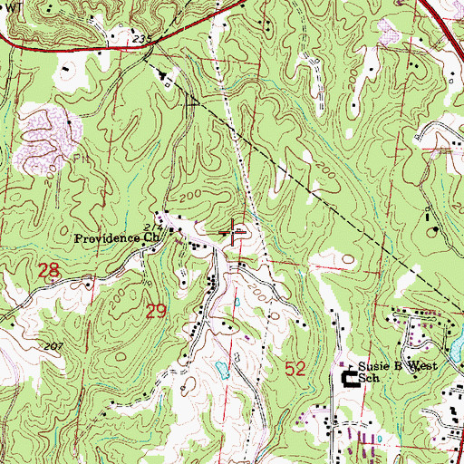 Topographic Map of Longwood Plantation (historical), MS