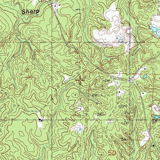 Topographic Map of Mantua Oil Field, MS