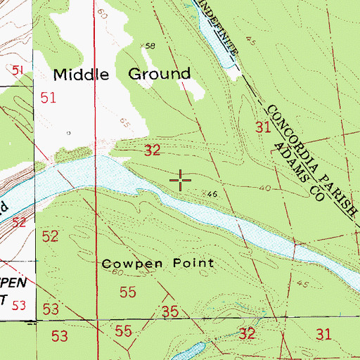 Topographic Map of Marengo Bend, MS