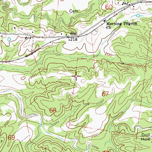 Topographic Map of Morgantown Oil Field, MS